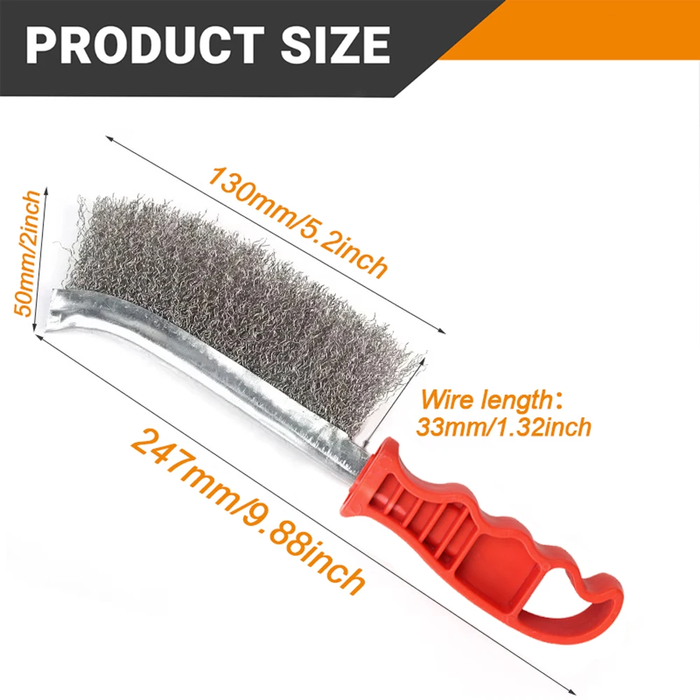 Multi-function Tool Wire Brush Metal Rust Removal Roller Brush Polishing Barbecue Cleaning Brush Long Handle For Rust Removal