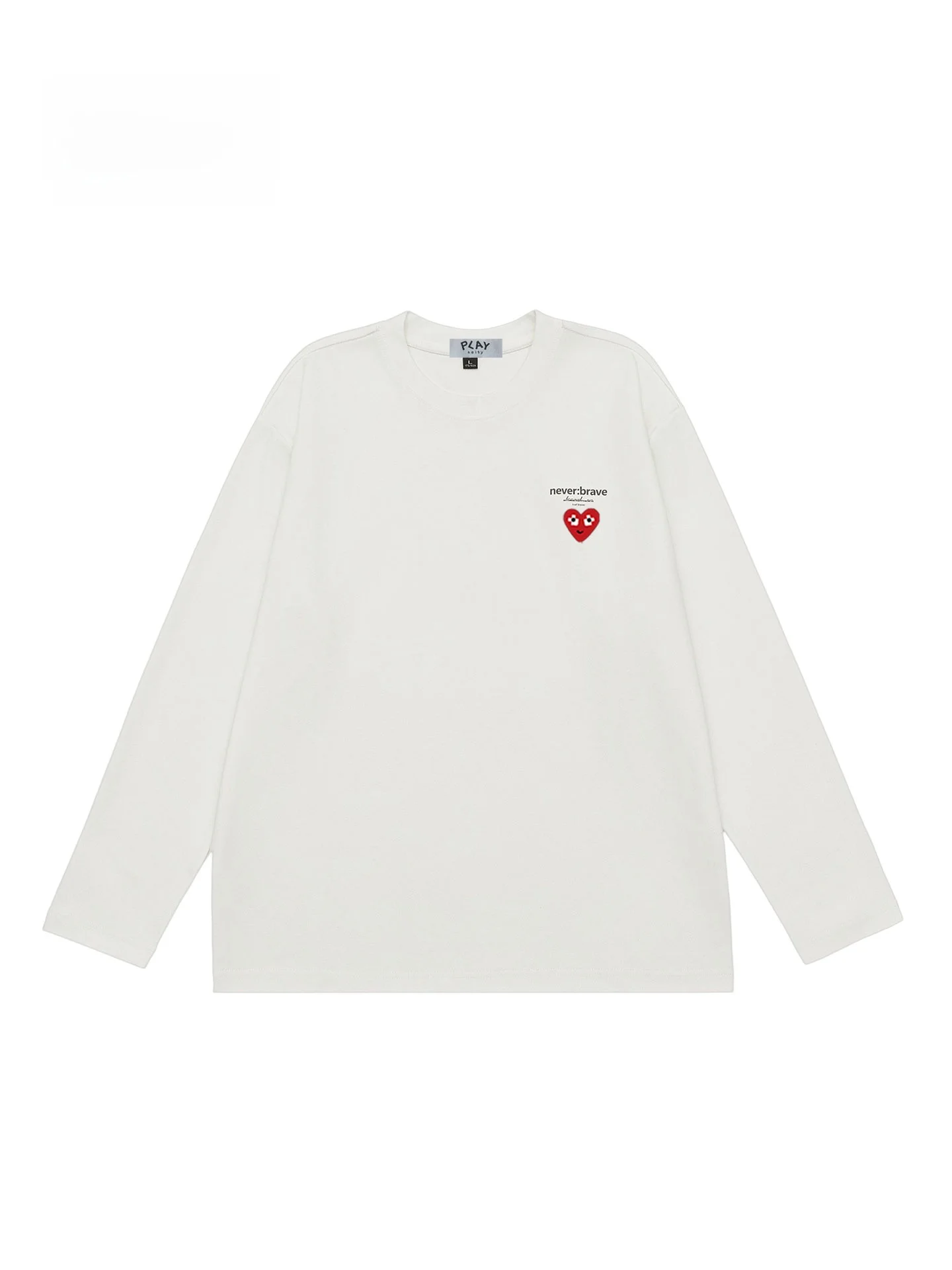 

Футболка Play Hei Long Sve с американским ретро-принтом, свободного кроя, с круглым вырезом, из смесового хлопка и полиэстера, осенне-зимняя, для пар.