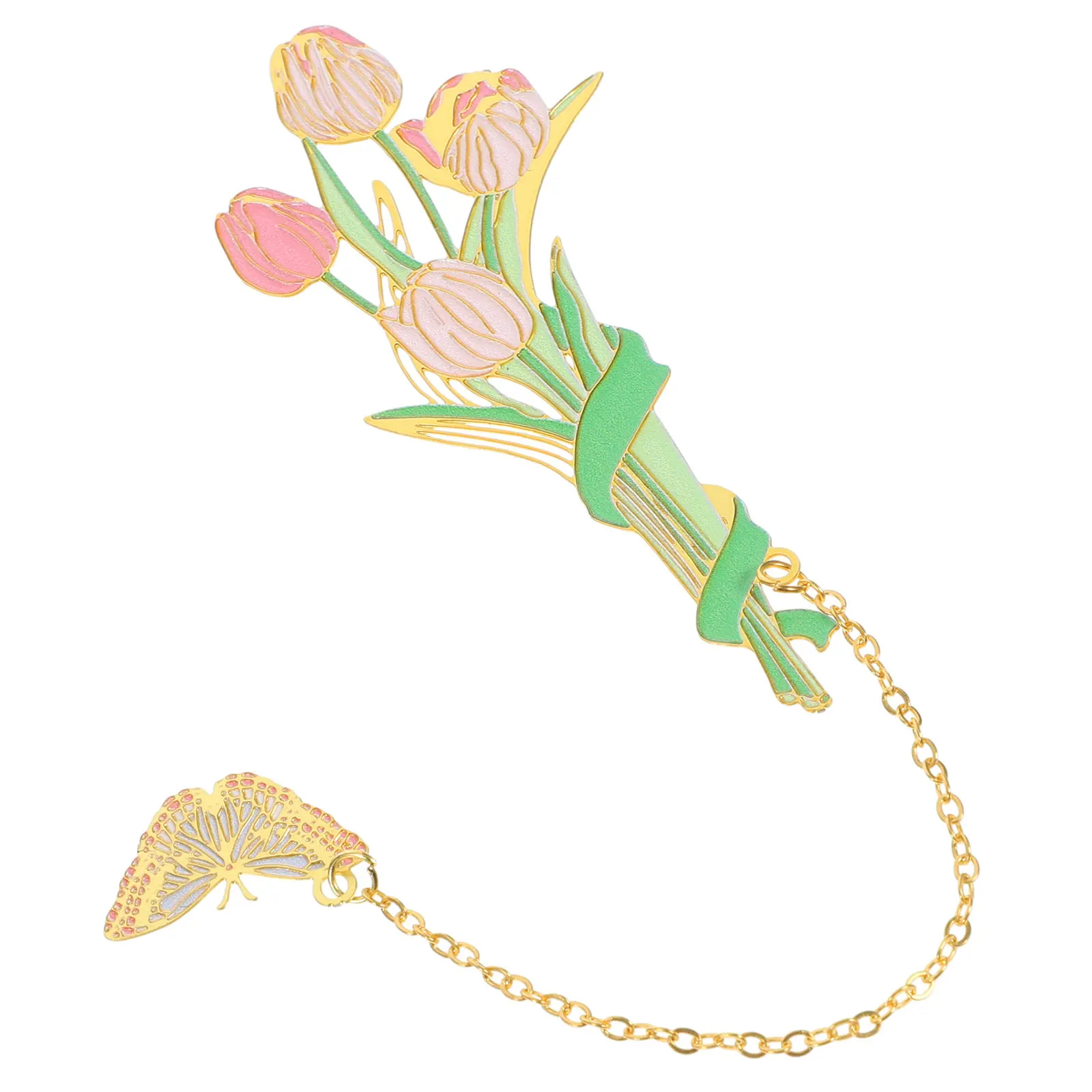 

Metal Flower Pendant Bookmark Hollow Delicate Elegant Reading Marker Decorative Page Marker for Women Students Teachers