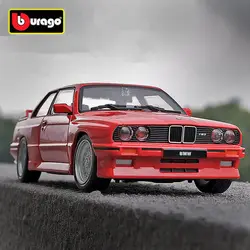 Bburago 1:24 1988 BMW 3 Series M3 E30 Alloy Sports Car Model Diecast Metal Classic Car Model Simulation Collection Kids Toy Gift