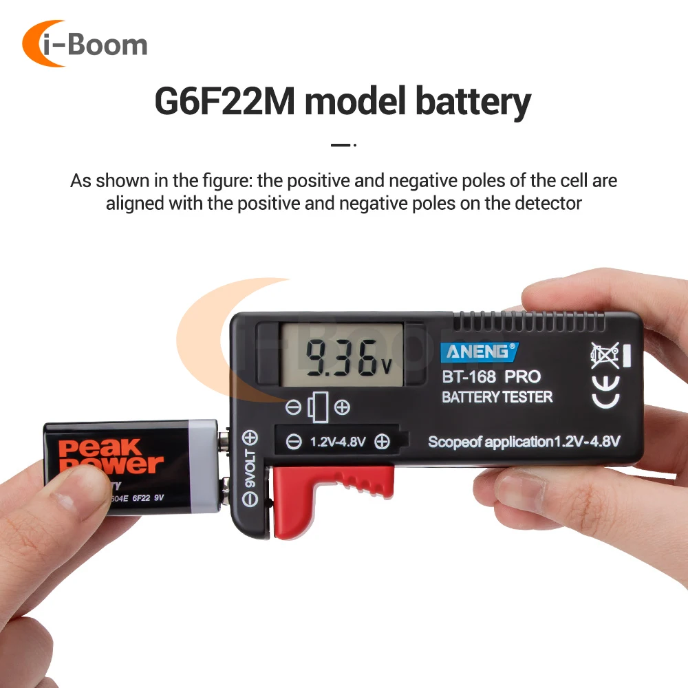 BT-168 Battery Tester Residual Battery Monitor Voltmeter Dry Battery Lithium Battery Button Battery Household Battery Meter