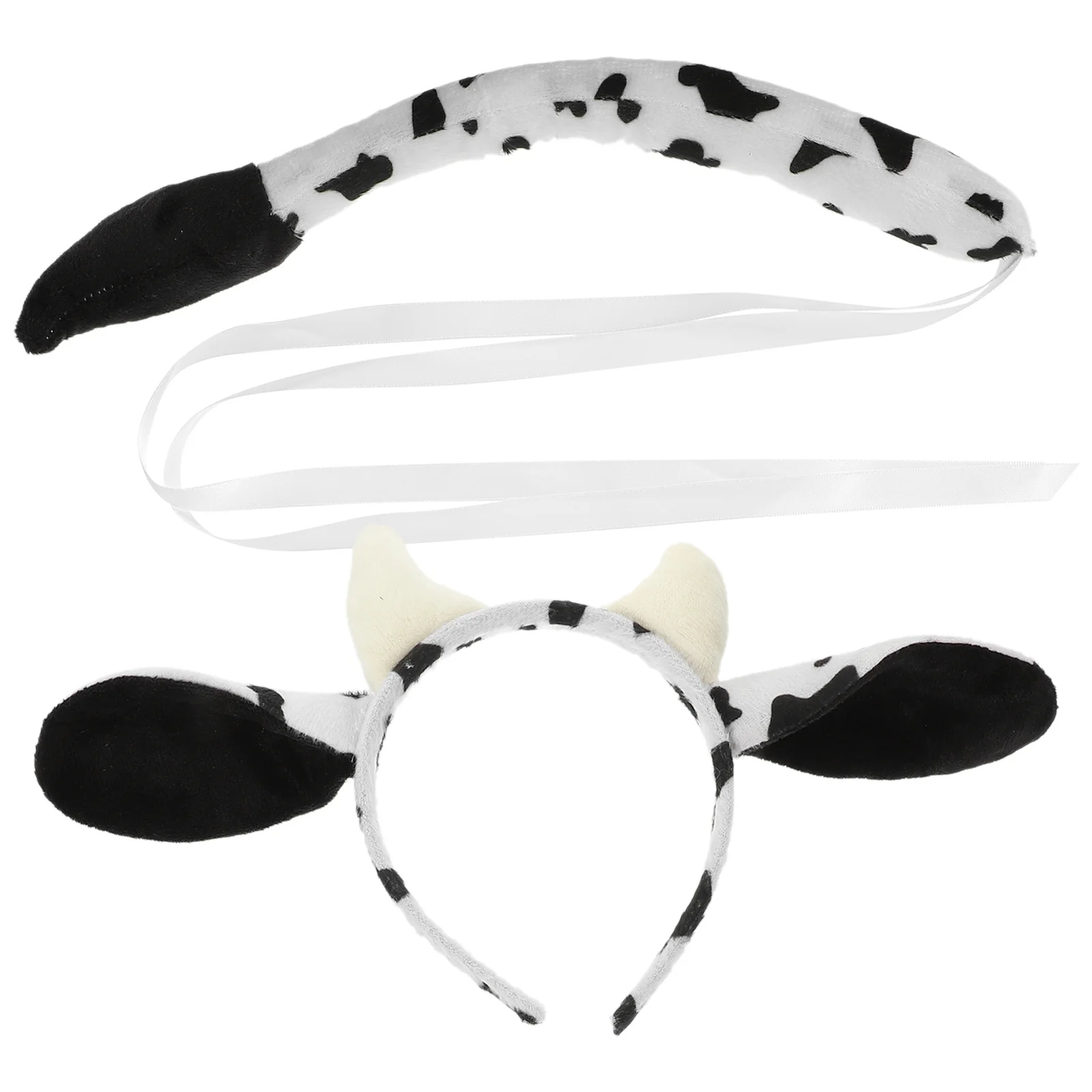 

1Set Cow Headband Tail Set Comfortable Cow Costume Props Birthday Cosplay Stage Performance Party Headband Party Costume Prop