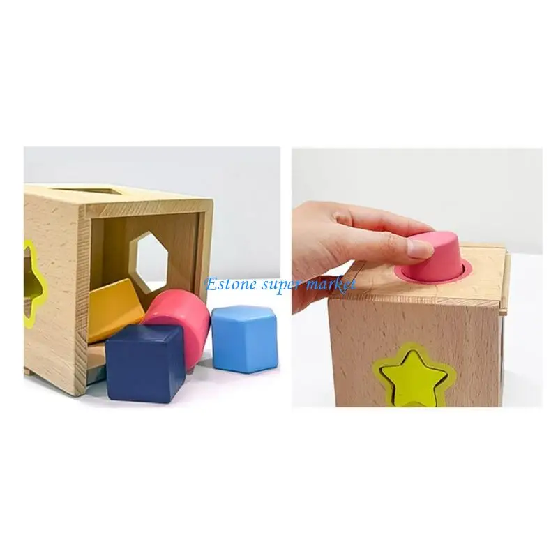 090B Wooden Bead Puzzle Toy For Early Childhood Education Color Recognition