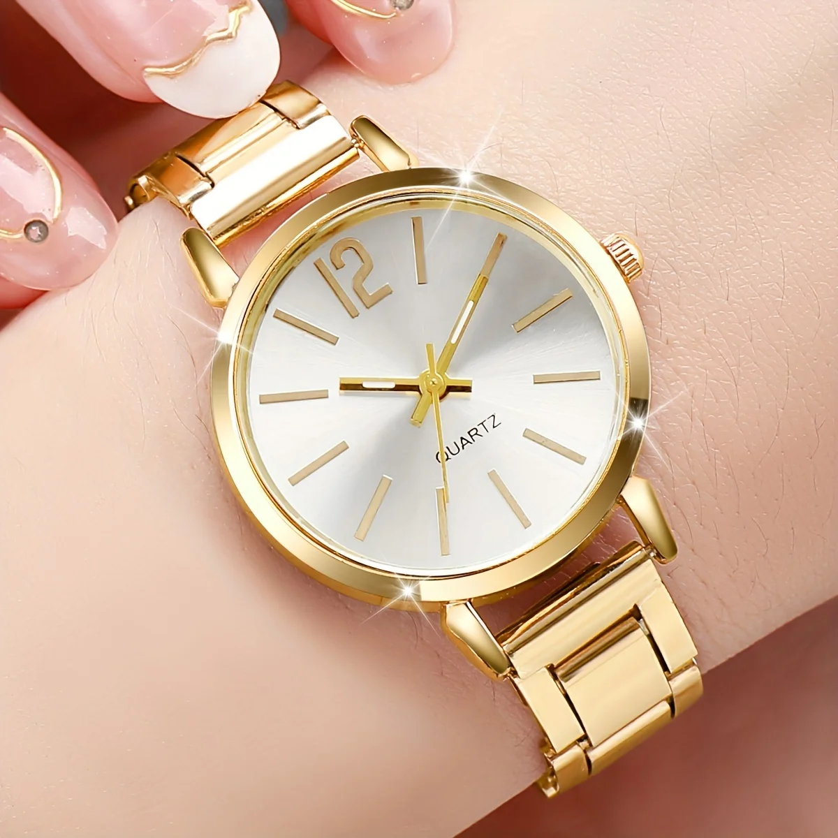 3pcs Womens Fashion Quartz Watch Set - Stylish Stainless Steel Strap, Chic Minimalist Design