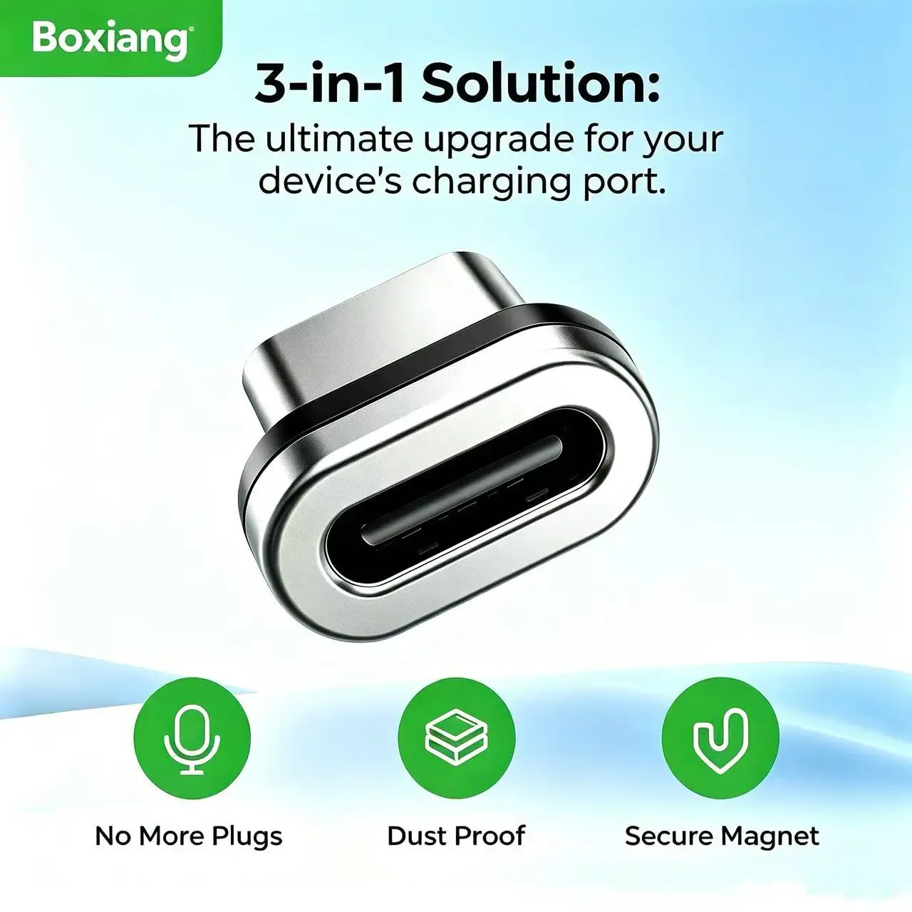 Boxiang Magnetic Plug 240W 48V5A Magnetic USB-C Cable PD3.1Fast Charge 120Gbps High Speed Data Sync Dual Use Type C Charger Wire