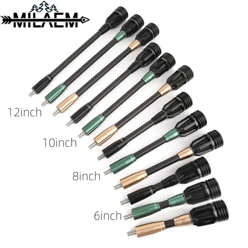 Sharrow 6/8/10/12 zoll Bogenschießen Balance Bar Stabilisator Carbon Faser Absorber Dämpfung für Recurve Compound Bogen schießen Jagd Zubehör