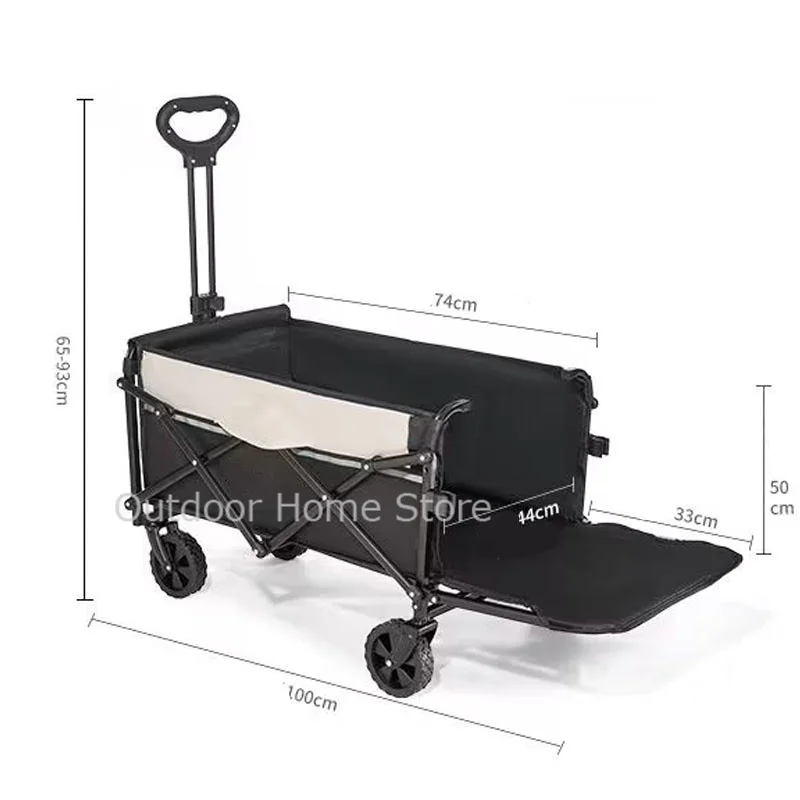 Collapsible Folding Utility Beach Cart Wagon Heavy Duty Large Capacity Fold Wagon Ourdoor Trolley Portable Garden Camping Cart