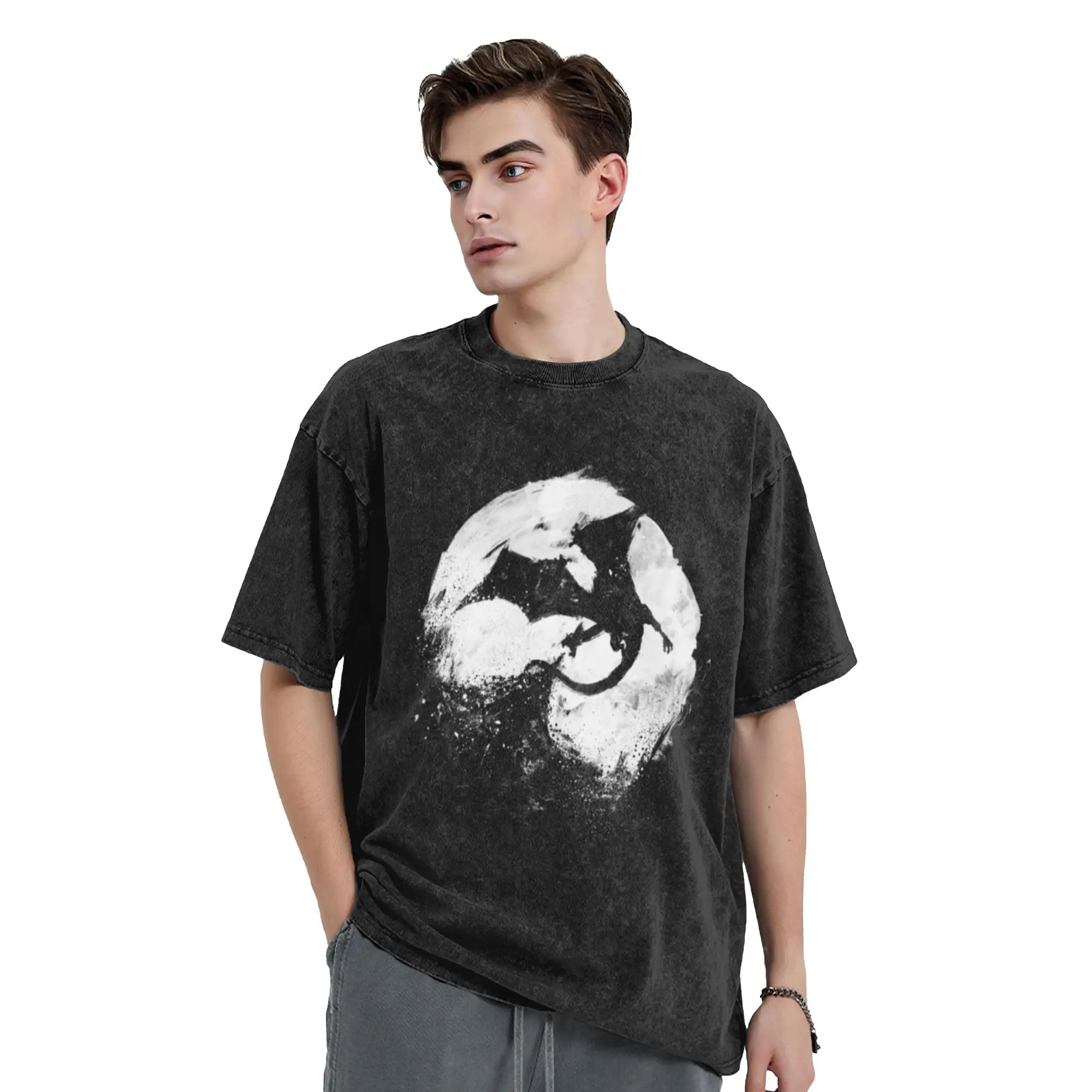 Midnight Desolation  Classic Cool A Washed T Shirt Men's Women's Oversized Cotton Tees Tops