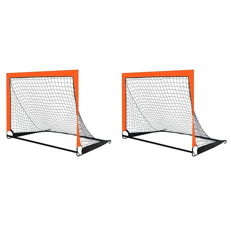 

B93B-2X Orange Children's Football Goal Portable Foldable Mobile Training Football Goal