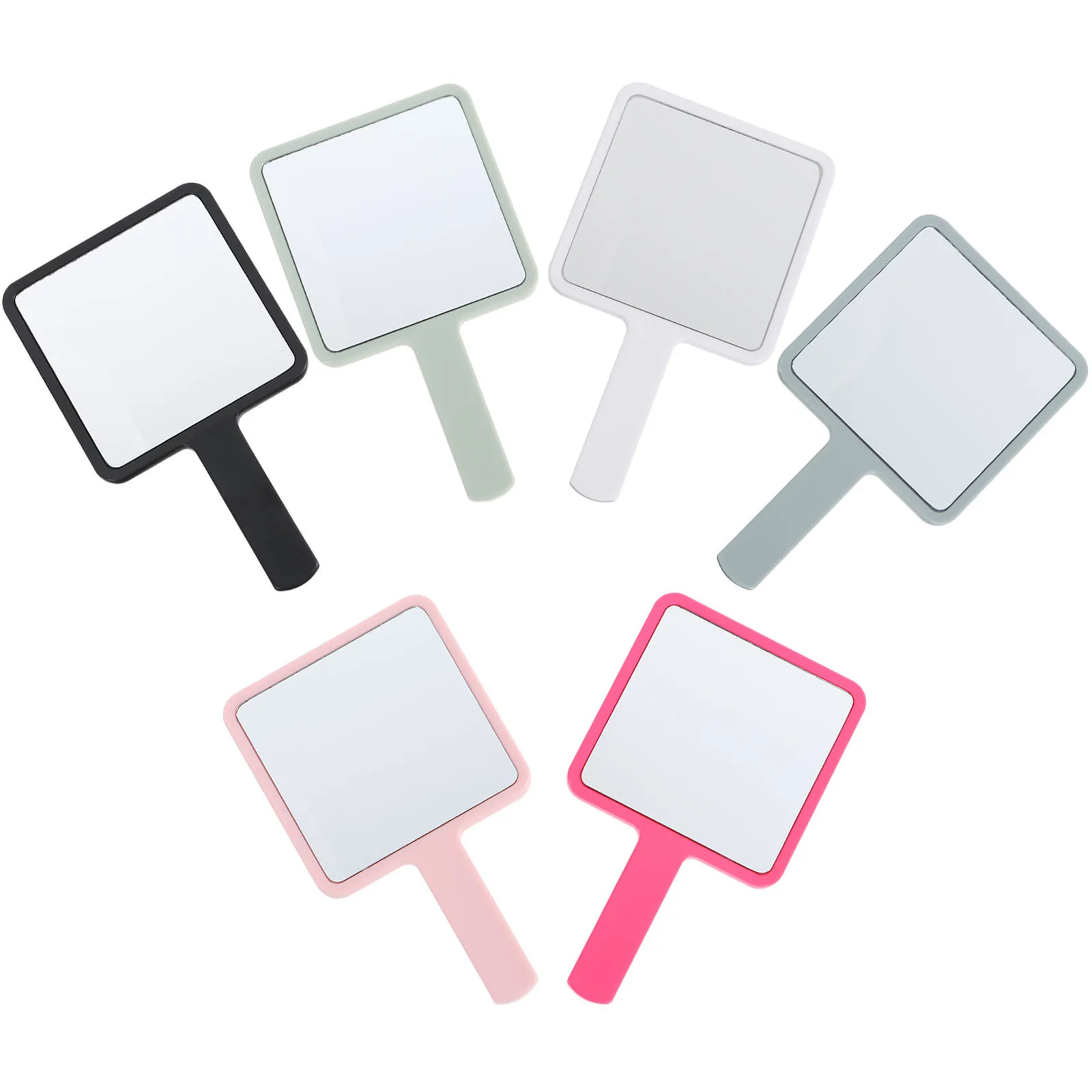 6Pcs Hand Mirror Compact Travel Makeup Mirrors Lightweight Portable Handheld Bathroom Mirror with Handle for Ladies