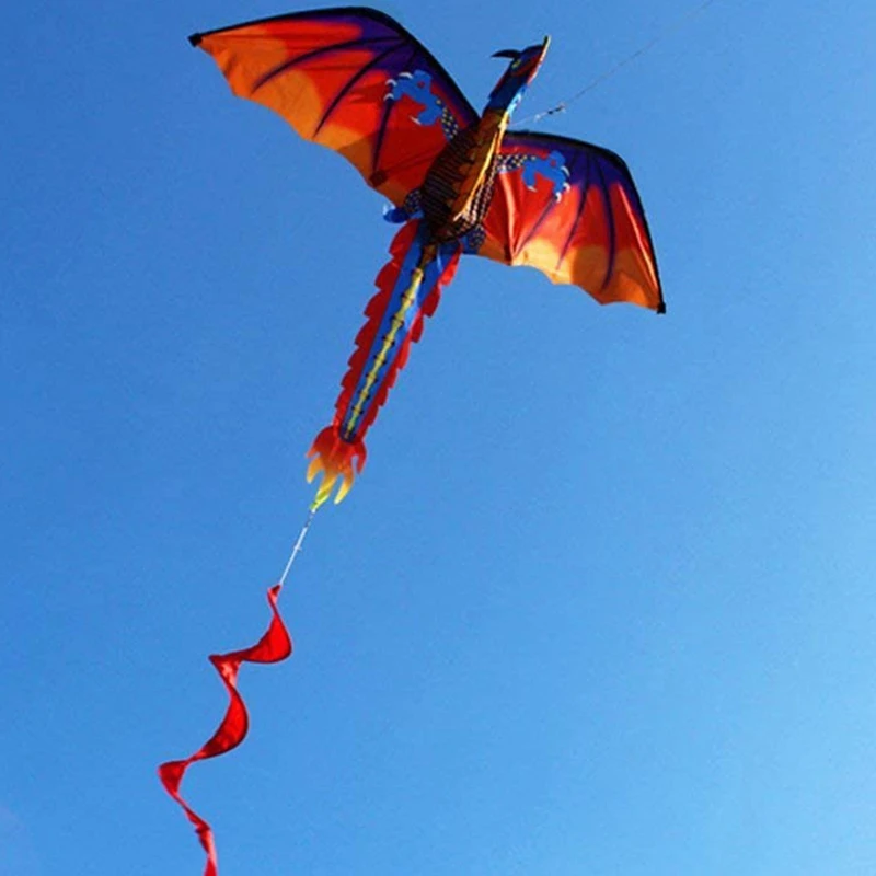 Kite-Upgrade Classical Dragon Kite-Easy To Fly-55Inch X 62Inch Single Line With Tail