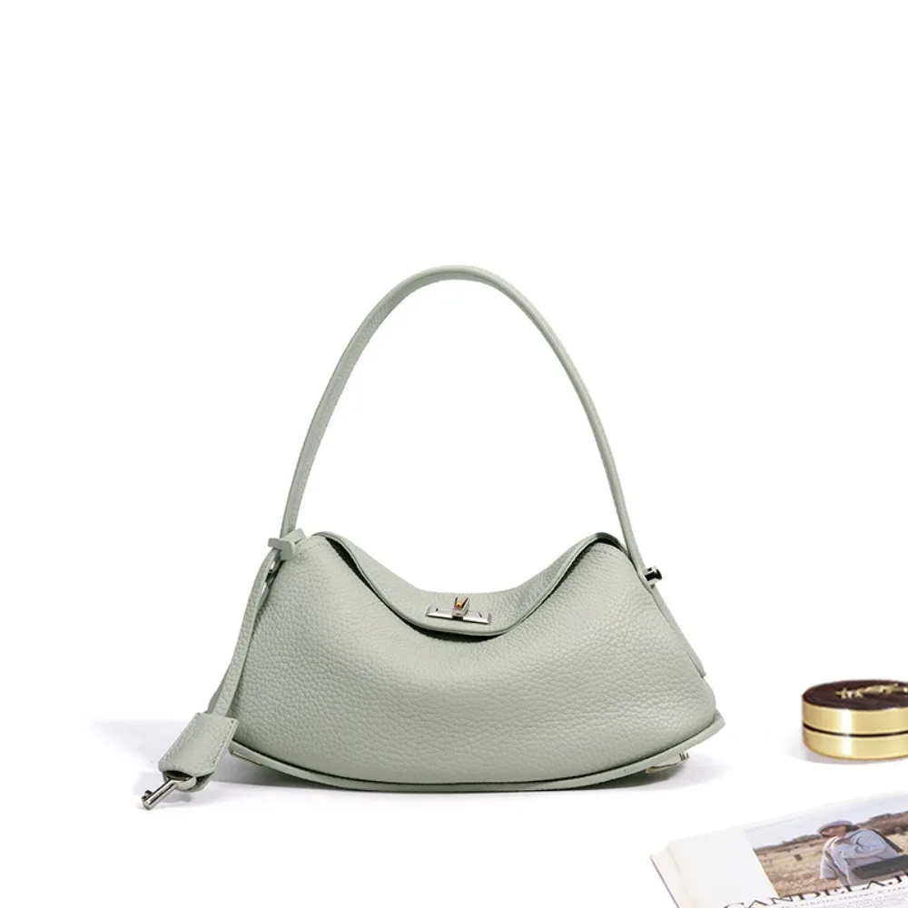 

Весенняя модная женская сумка из натуральной кожи (первый слой), простая нишевая сумка-мессенджер из кожи, высококачественная, повседневная, универсальная.