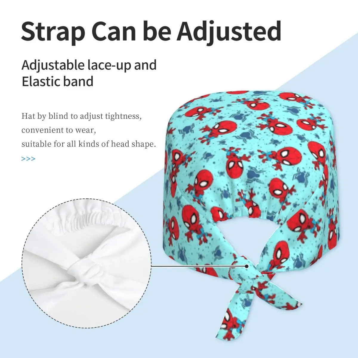 Custom Funny Film Spider Scrubs Cap Surgical Hats Men Women Kawaii Operating Room Cap Operator Hats Lab Works Hat view 3