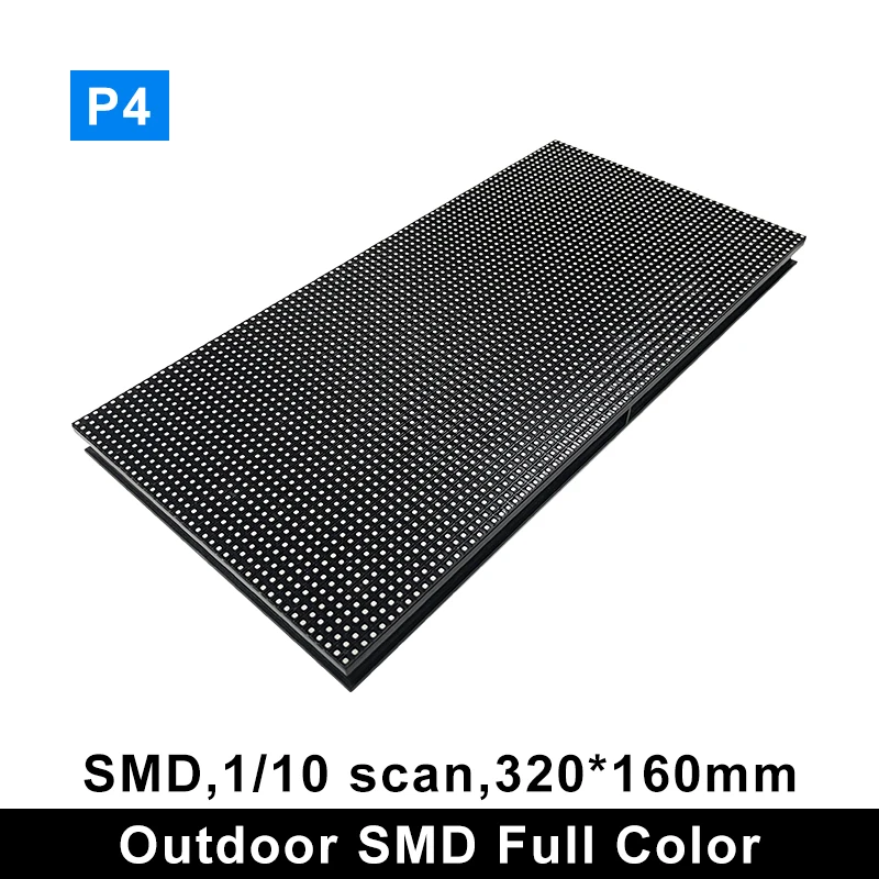 

RGB P4 LED Panel P4 Outdoor Full Color LED Display Module SMD 3 in 1 Waterproof Panel 320x160mm, 80x40 Pixels