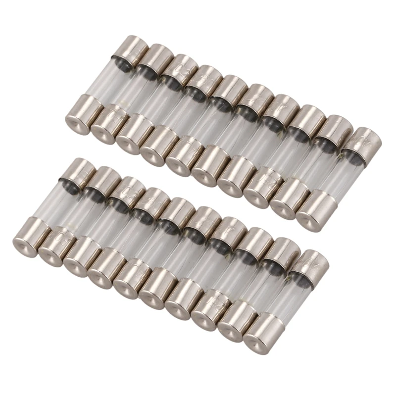 20Pcs 250V 0.2A 200MA Quick Fast Blow Glass Fuses Tubes 5Mm X 20Mm