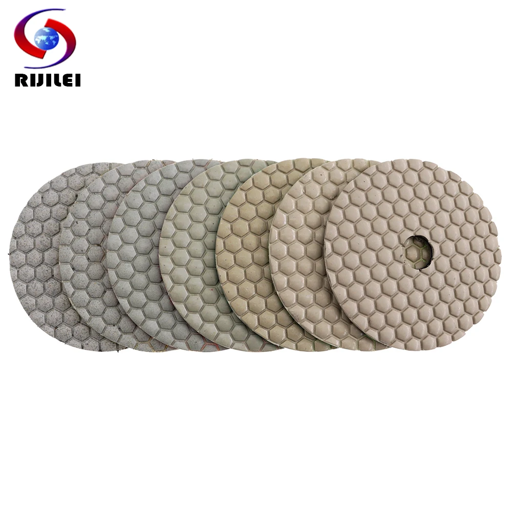 

7PCS/Set 4 Inch Dry Polishing Pad Sharp 100mm Flexible Diamond Polishing Pads For Granite Marble Stone Concrete Sanding Disc