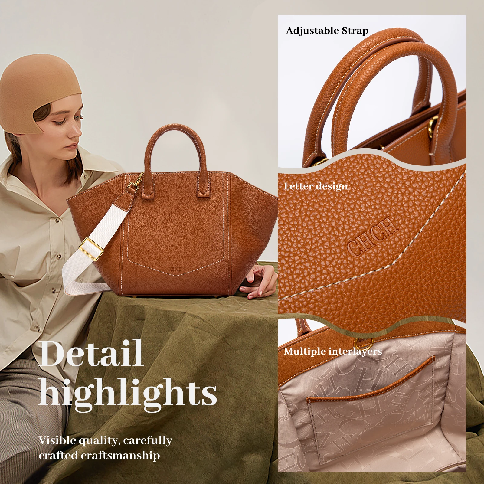 Unique Body Large Capacity Ladies Handbag Essential for Daily Travel Classic Retro Style Exquisite Workmanship