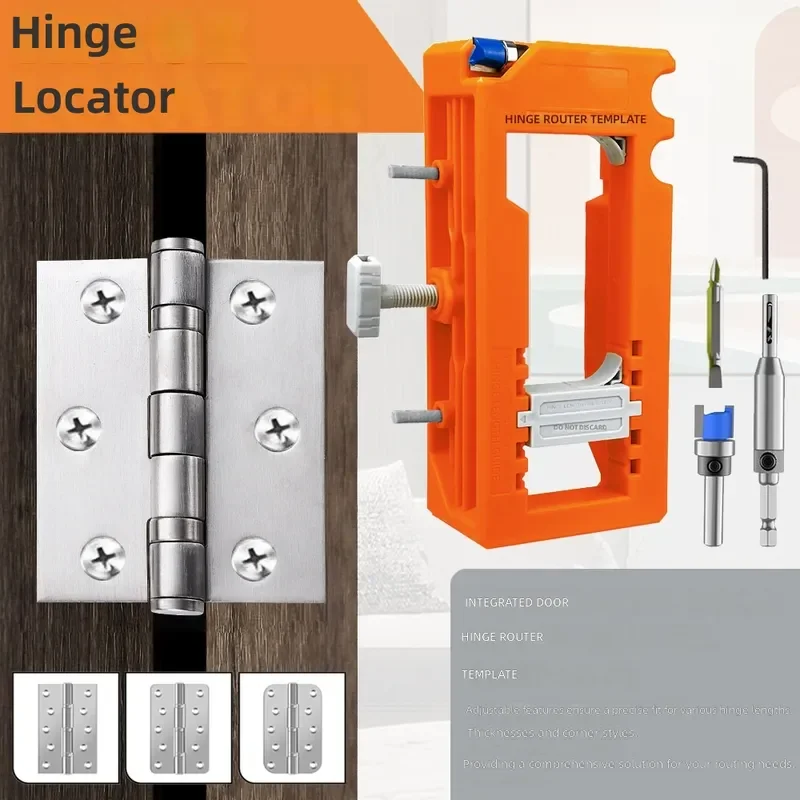Door Hinge and Latch Mounting Kit Precision Cutting Scoring Jig Mortise Formwork Template for Woodworking Installation Tool