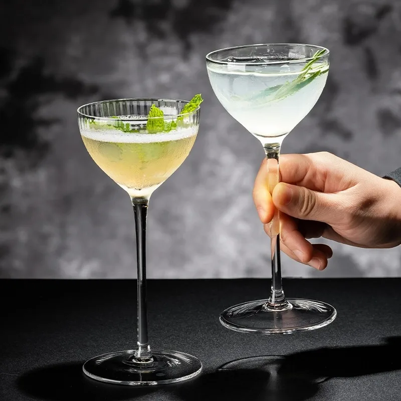 Creative Cocktail Glasses Cups Vertical Tower Glass Cup Small Capacity Martini Glasses Cup Simple Wine Cups Bar Kitchen Tools