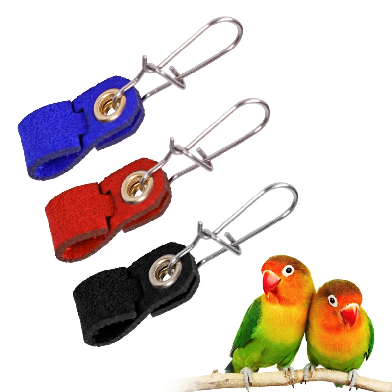 Pet Parrot Bird Leg Ring Ankle Foot Chain Leather Feet Ring Parrot Foot Live Buckle  Pigeon Velvet Foot Cover Accessories