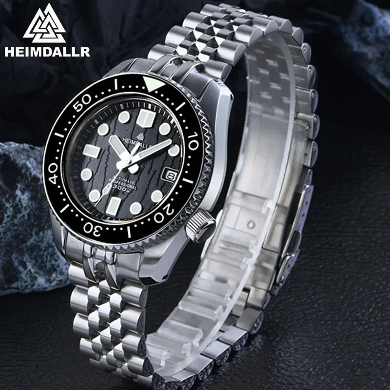 HEIMDALLR Automatic Mechanical Diving Watch NH35A Movement Sapphire Mirror Ceramic Bezel 30Bar Waterproof Original Mens Watches