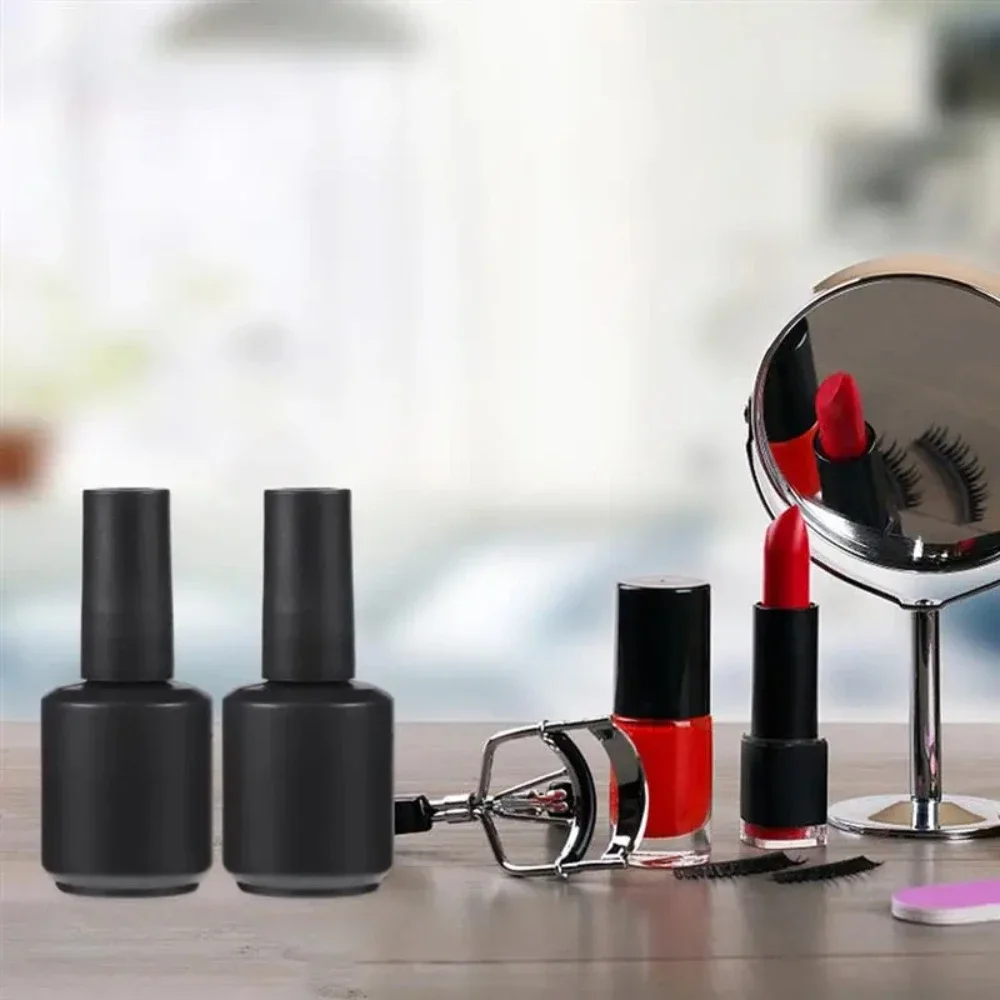5/10 Stuks Zwarte Nagellak Flessen 15 Ml Lege Hervulbare Nagel Gel Polish Containers Met Borstel Cap Makeup gereedschap Nail Accessoires