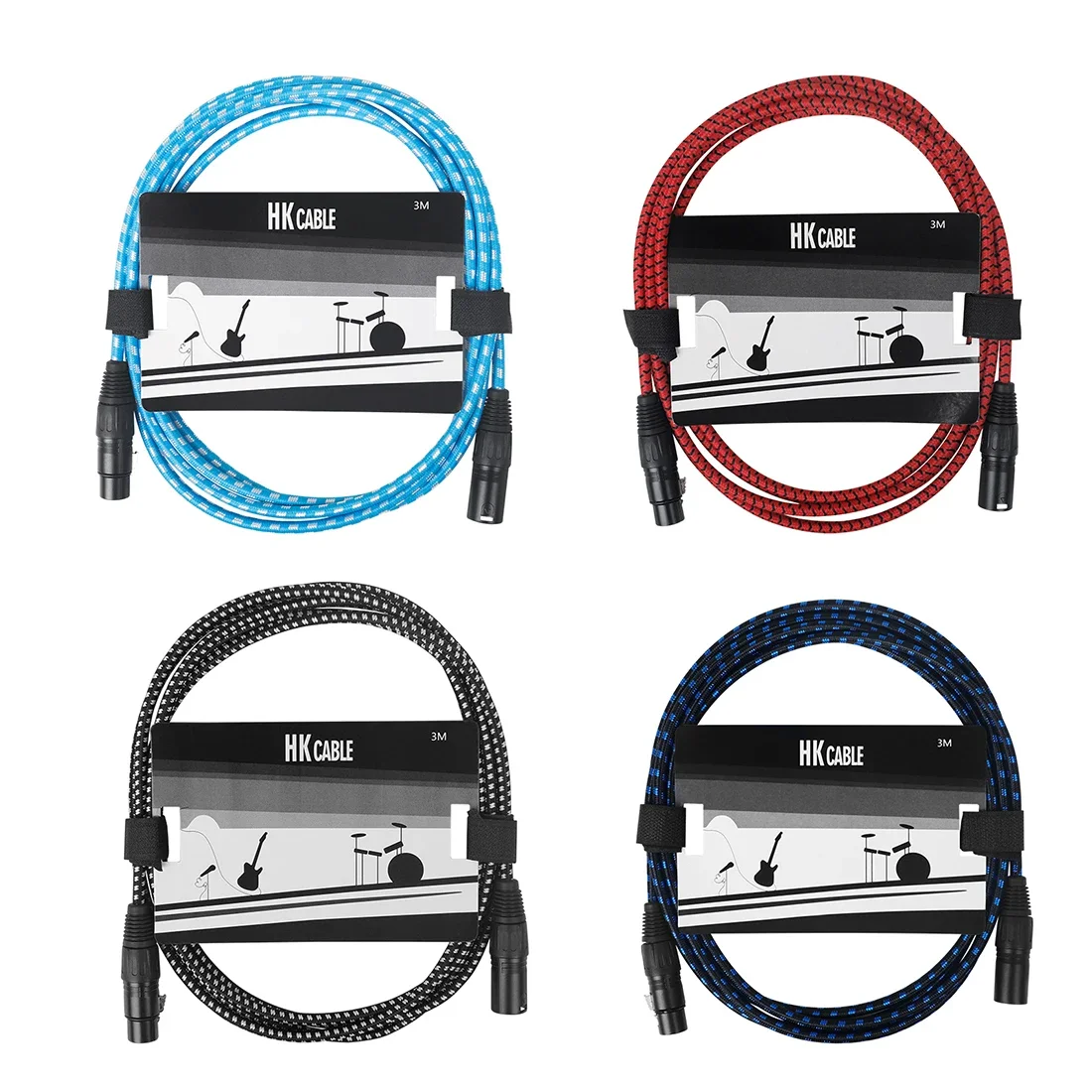 

3M Guitar Audio Cable Colorful Connection Bass Guitar Amplifier Cable Noise Reduction 6.35mm Adaptor Guitar Accessories