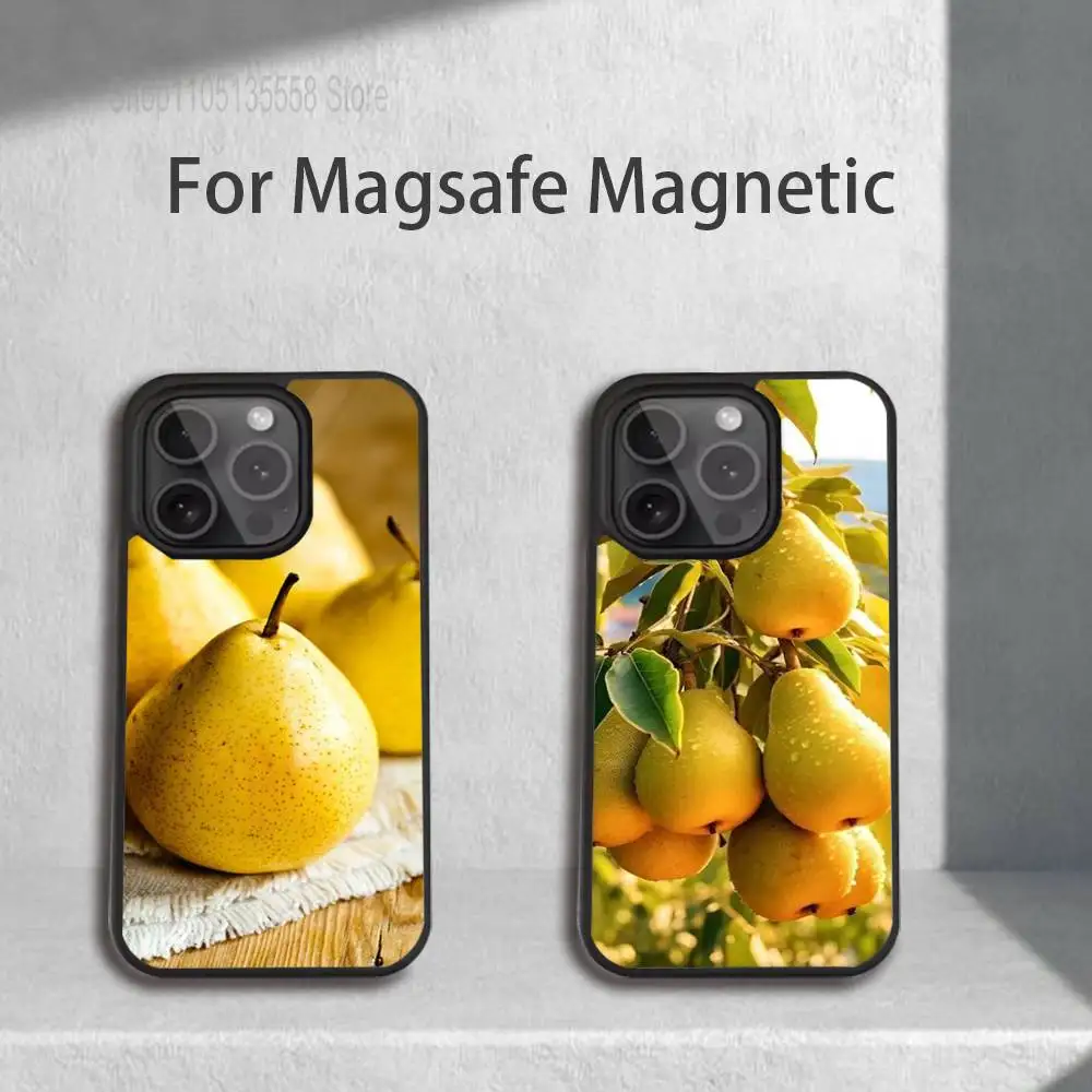 

Чехол для телефона «Фруктовая груша» для iPhone 17,16,15,14,13,12,11,Pro,Max,Plus,Mini,SE4,E с магнитной беспроводной зарядкой Magsafe