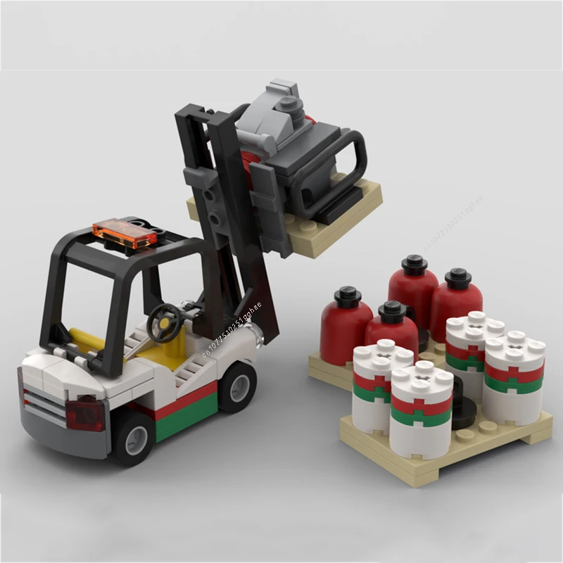 Classic City Vehicle Creative Forklift Building Blocks Model Bricks Assemble Display  Children's Toys Gifts 108PCS