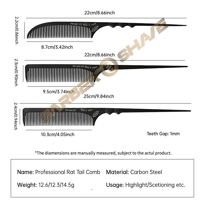 Profesjonalny grzebień węglowy fryzjer grzebień do ścinania włosów grzebień ogonowy akcesoria fryzjerskie dokuczanie grzebieni do narzędzia do