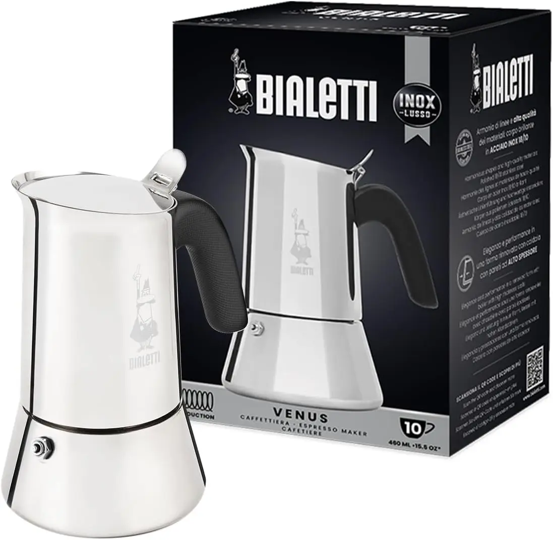 New New Venus Induction Stovetop Espresso Maker - Stainless Steel Espresso Coffee Maker for All Cooktops, Including Induction, 10 - Aliexpress Deal