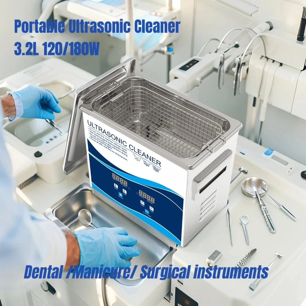 

Ultrasonic Dental Cleaning Machine Granbo 3.2L 120/180W Digital Degas Ultrasonic Cleaner Heating Bath for Clinic Manicure Store