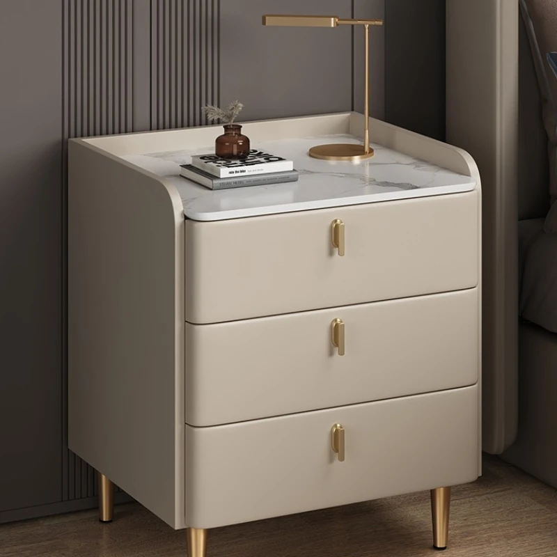 

Solid wood bedside table simple modern 2025 new light luxury high-end home bedroom slate