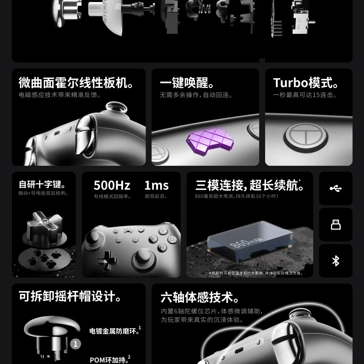 Gamepad in metallo Ghost Silver - Luce RGB Bluetooth