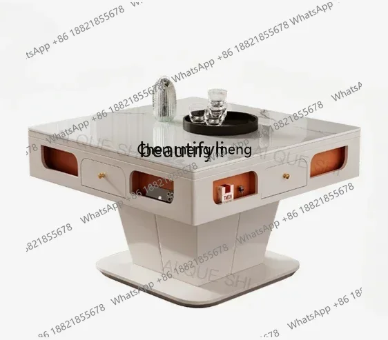 zS173xx1Fully automatic multi-functional lifting mahjong table dining table dual-purpose modern simple silent rock slab coffee t