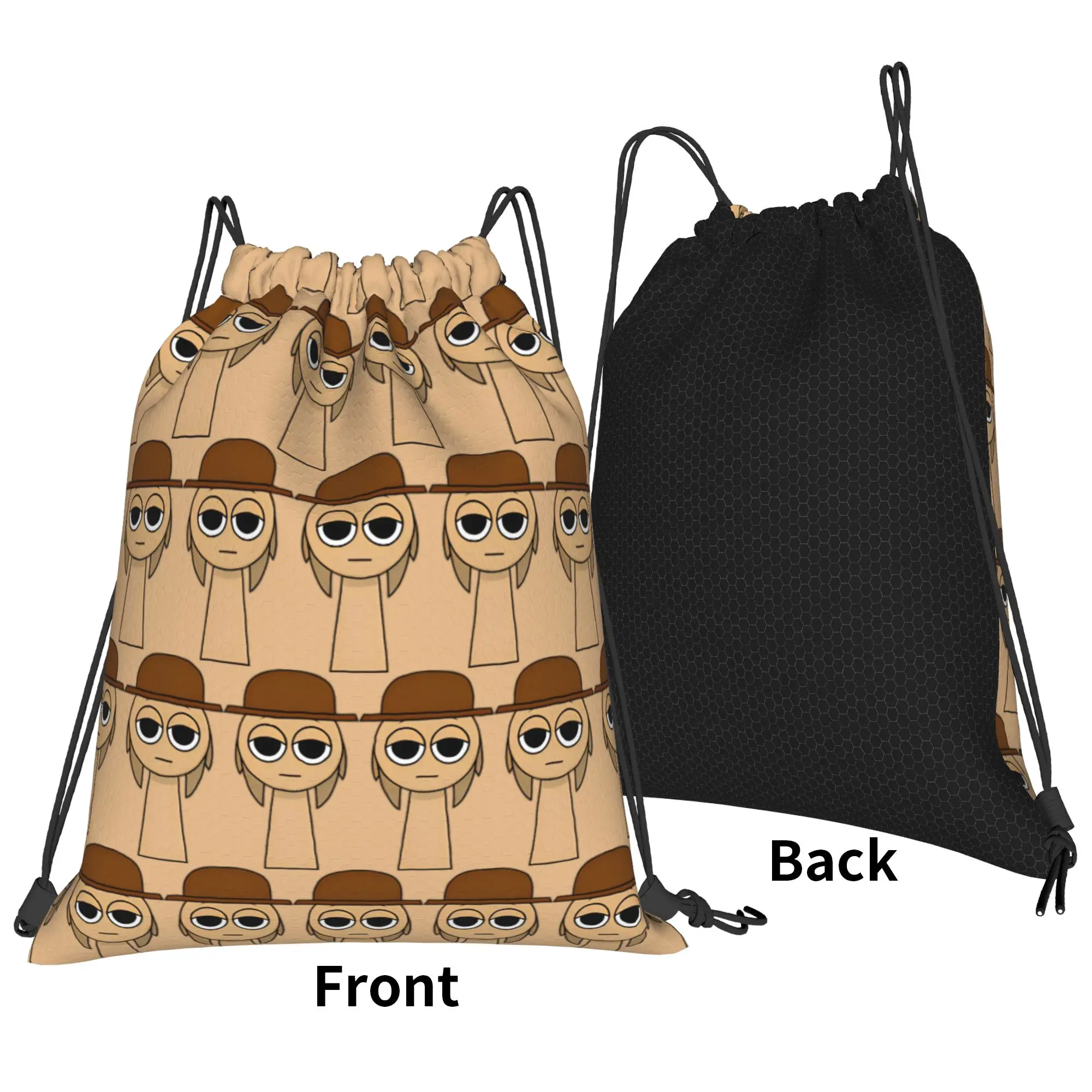 Tunner Sprunki Bag Drawstring Backpack Sports Sackpack Water Resistant Cartoon Game String Bag for Cycling 36cm (W) x 43cm (H)