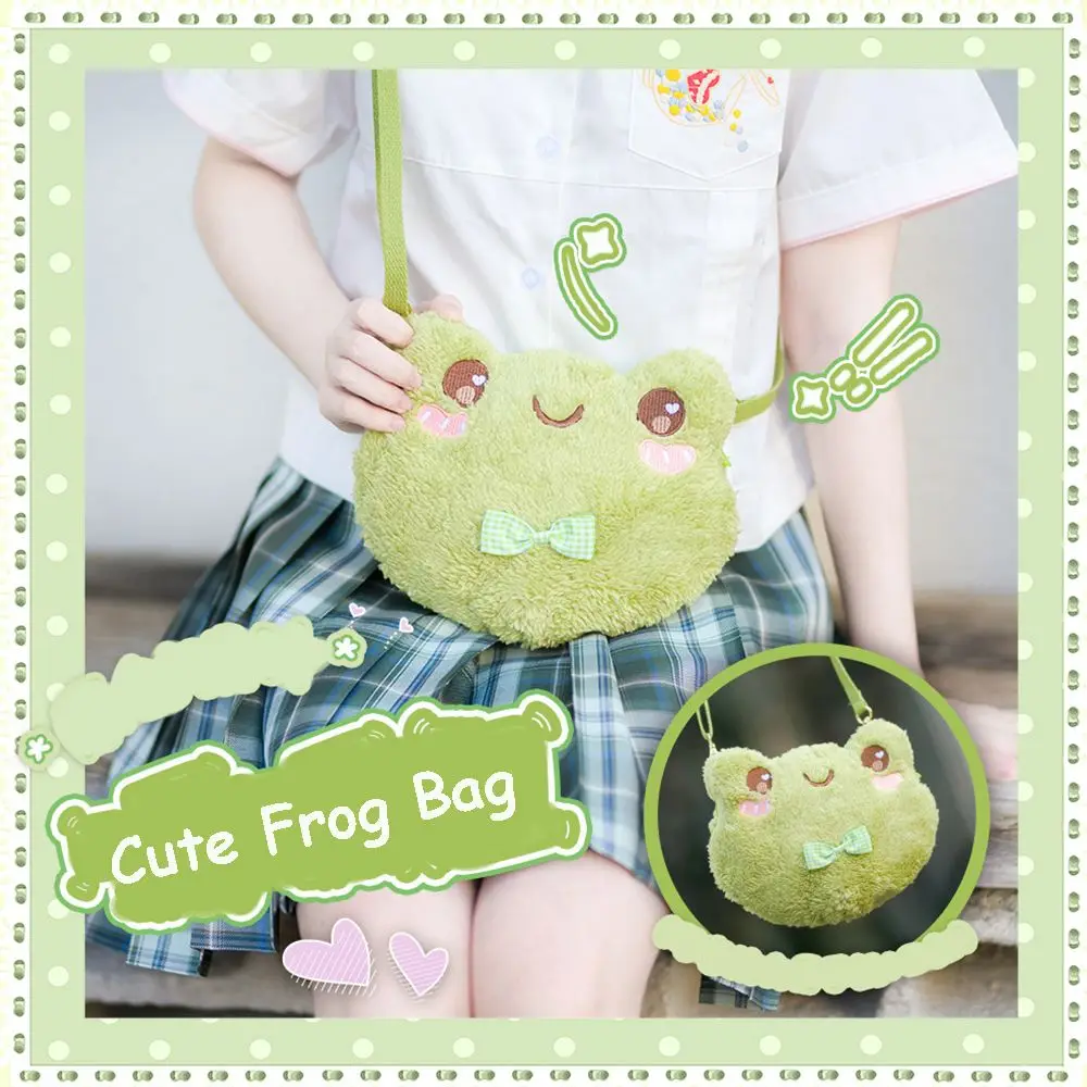 

Cute Funny Plush Bag Outdoor Toy Gift All-match Cute Small Bags Women Handbags Korean Style Handbags Frog