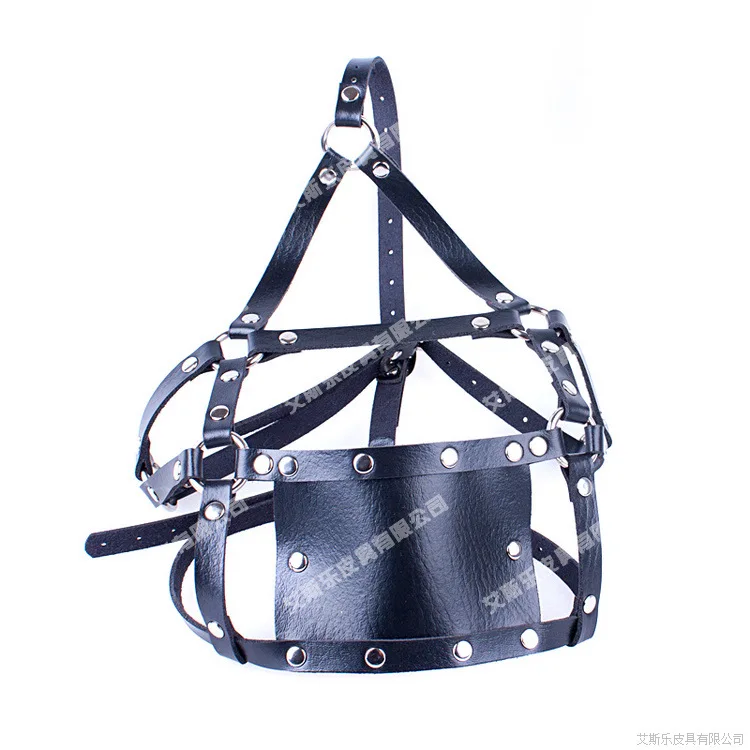 Leather Head Harness Mouth Gag Mask Hard Ball Mouth Gag BDSM Bondage Restraint Accessories Role Play System