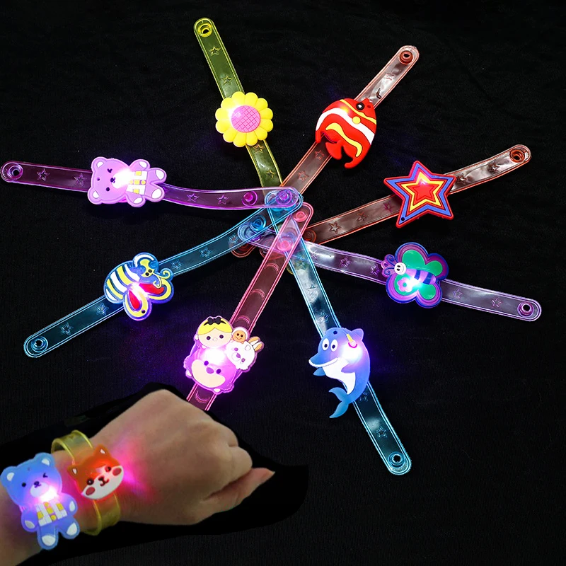 

5PCS Cartoon Glowing Bracelets Toy Kids Party Favor Child Birthday Guests Giveaways Halloween Party Present Xmas Christmas Gift