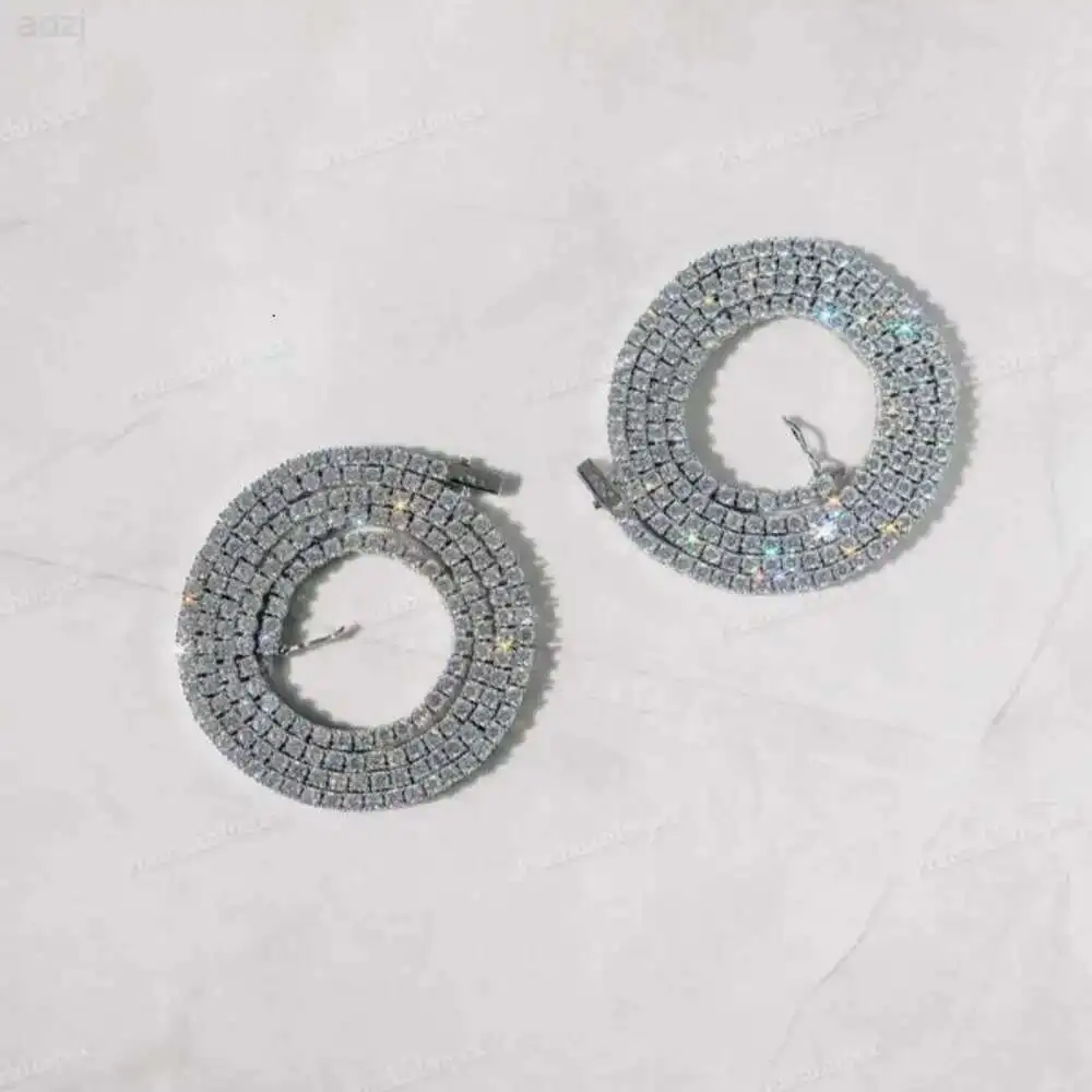 

3.00mm Round Cut Moissanite Tennis Chain 10k White Gold Diamond Necklace New Fashion Women Jewelry Customization Available
