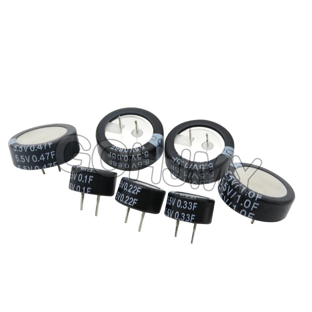 1PCS 5.5V Super Capacitor C Type 0.1F 0.22F 0.33F 0.47F 1F 1.5F 4.0F Button Farad Capacitor