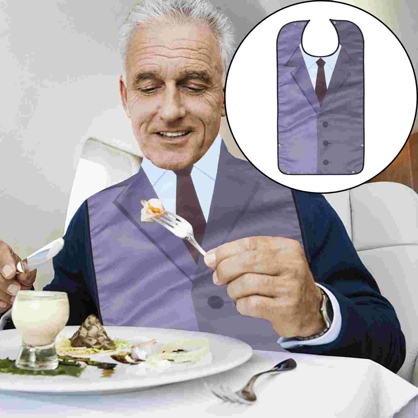

Adult Bib Apparel Waterproof Elderly Senior Dining to Feed Adults Polyester Men's Clothing Protector