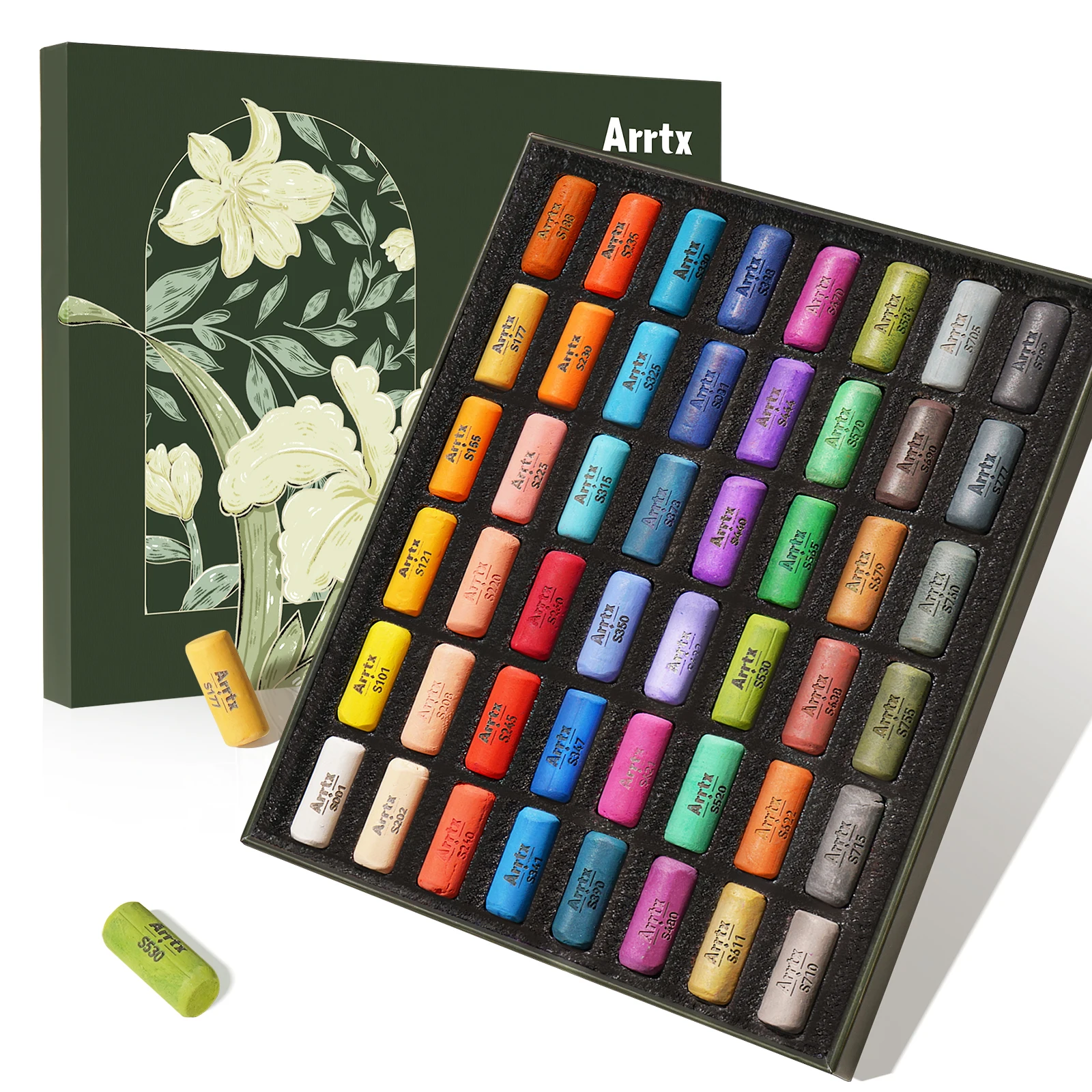 Arrtx Soft Pastels Art Supplies, 48/72 Assorted Colors Chalk Pastels Creamy Soft and High Adhesion for Artist Beginners Coloring