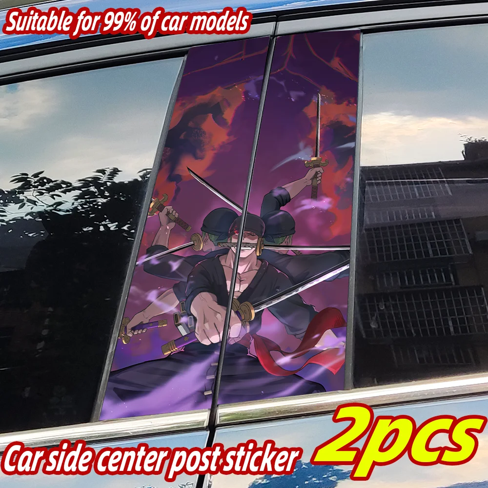 Anime Zoro Car Stickers Auto B-pillar Car Center Column Decoration Cover Scratches Waterproof Sunscreen Vinyl Decals Accessories