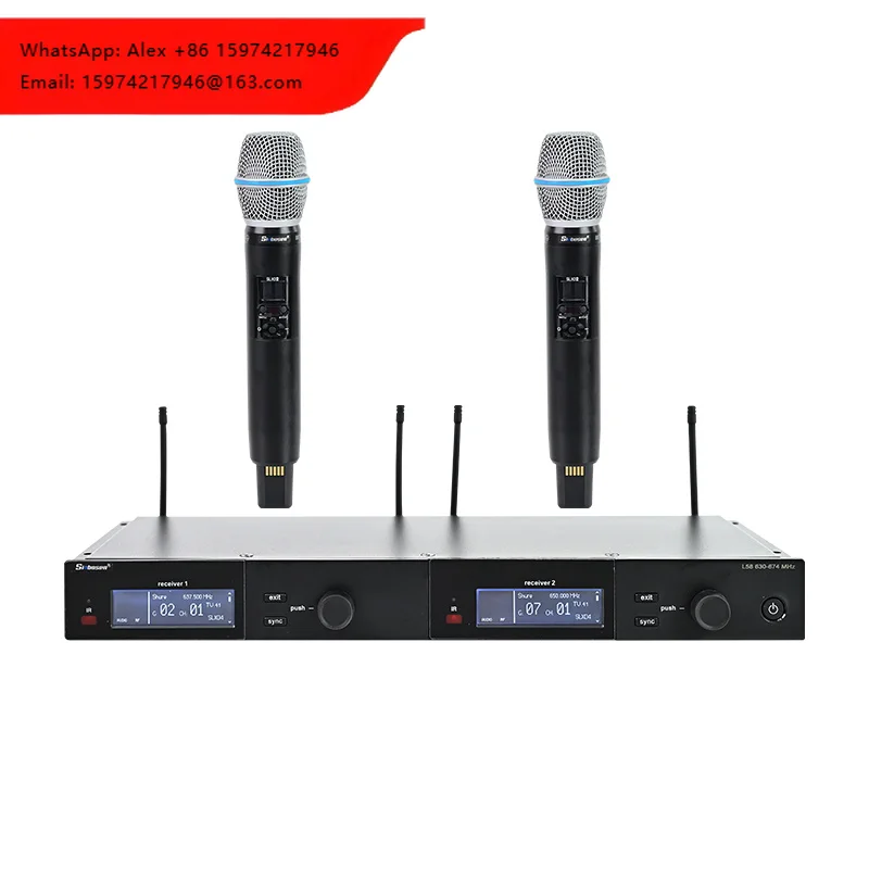 S-D4D Professional 2 Channel Handheld Uhf Wireless Microphone