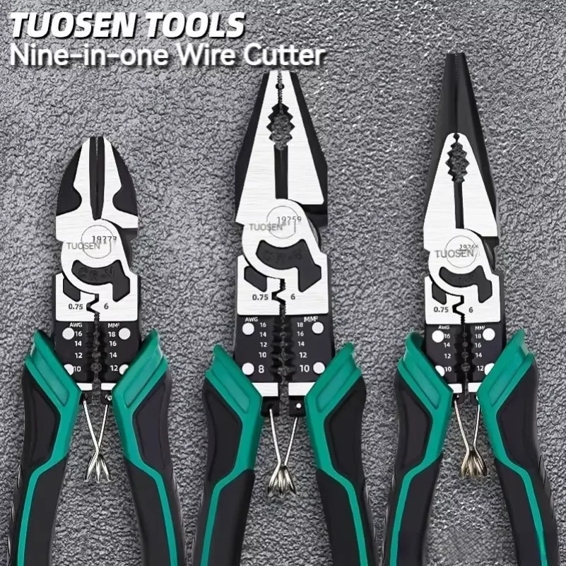 Heavy Duty 9 Inch Linesman Pliers Professional Grade Wire Stripper Crimper Tool for Electricians Mechanics Industrial Use