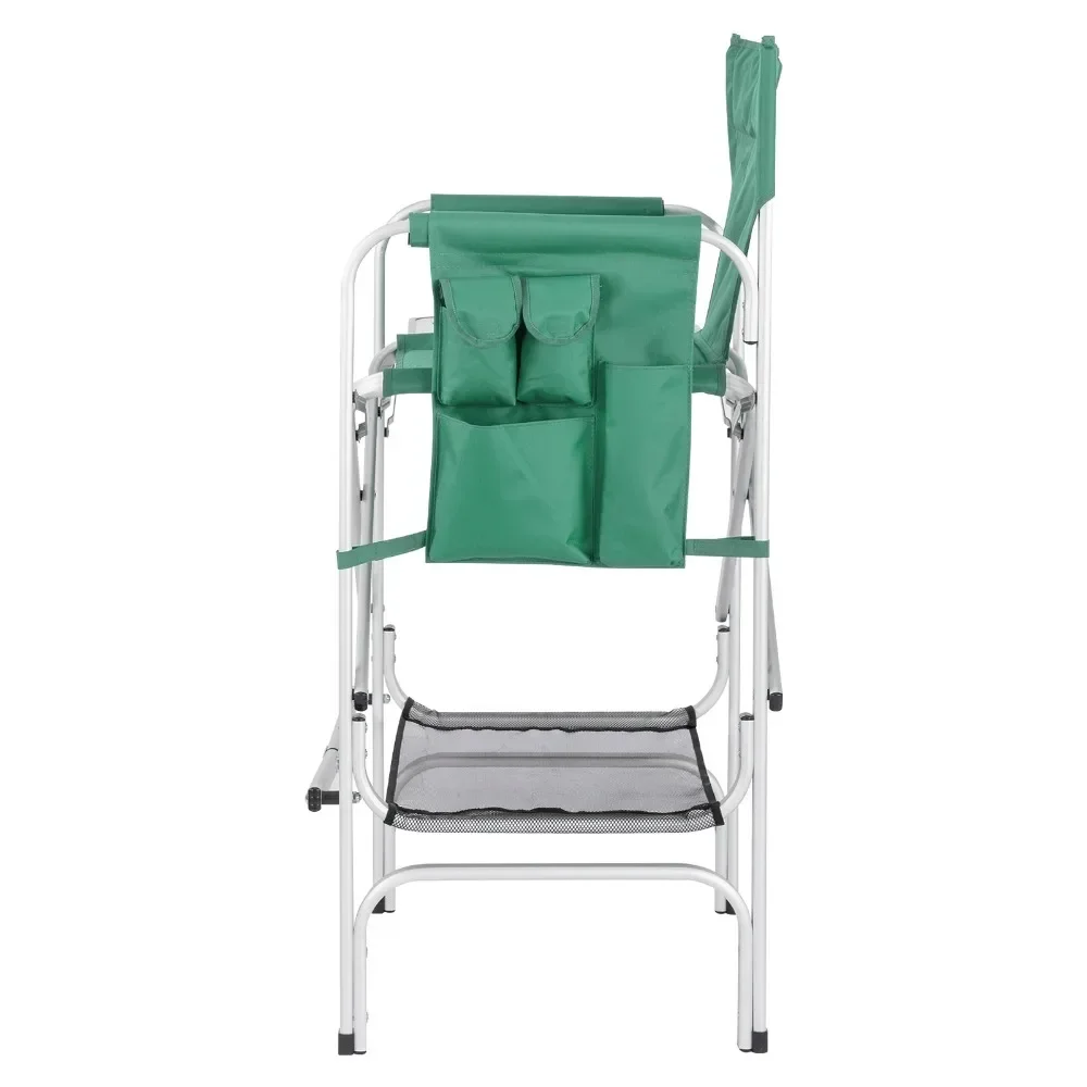 116*60*49cm 120kg Silver White Bright Oxidation/Aluminum Flat Tube Green Oxford Cloth Carrying Bag Director Chair