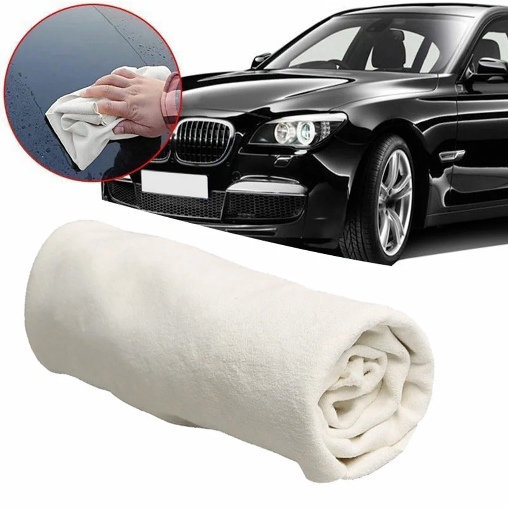 

Drying Washing Cloth Towel Silverware Soft Auto Car Cleaning Chamois Leather Mirrors For Cleaning Paint Surfaces