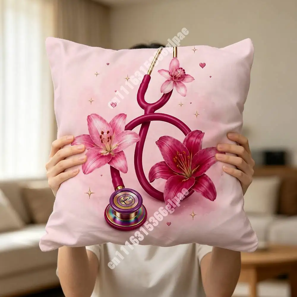 Love Doctor Nurse Medical Staff Printed Pillow Cover Sofa Couch Student Apartment Homestay Leisure Area