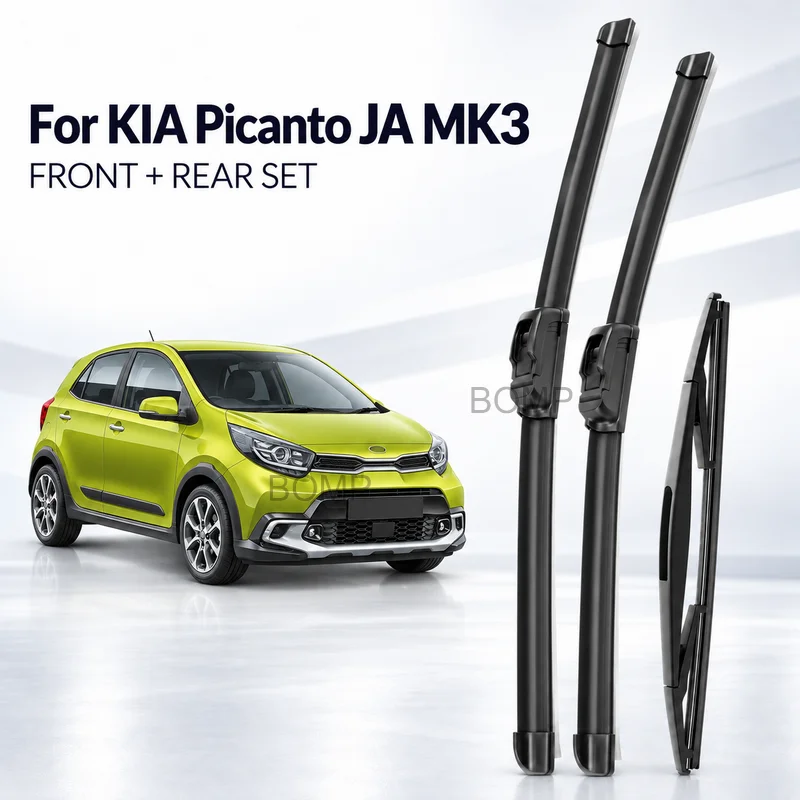 For KIA Picanto MK3 2018-2023 Front Rear Wiper Blades Windscreen Windshield Durable Brushes 24